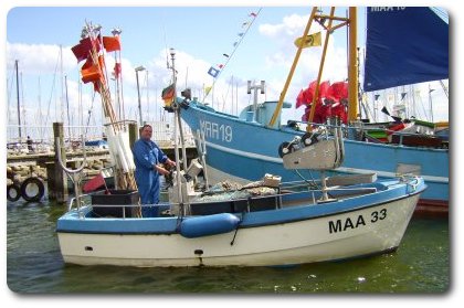 Ein Foto des Fischerbootes Anna Maa 33